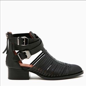 Jeffrey Campbell Black Distressed Stinson Booties
